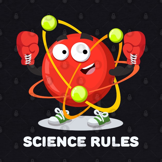 atom in red boxing gloves SCIENCE rules by VizRad